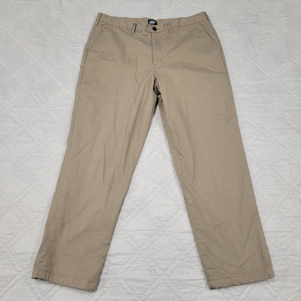 Lands End Pants Mens 40x31 Tan Flannel Lined Straight Leg Chino pants‎
